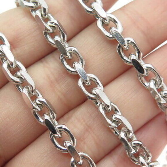 KARIZIA SPA KA-1772 925 Sterling Silver Italy Rolo Chain Necklace 24